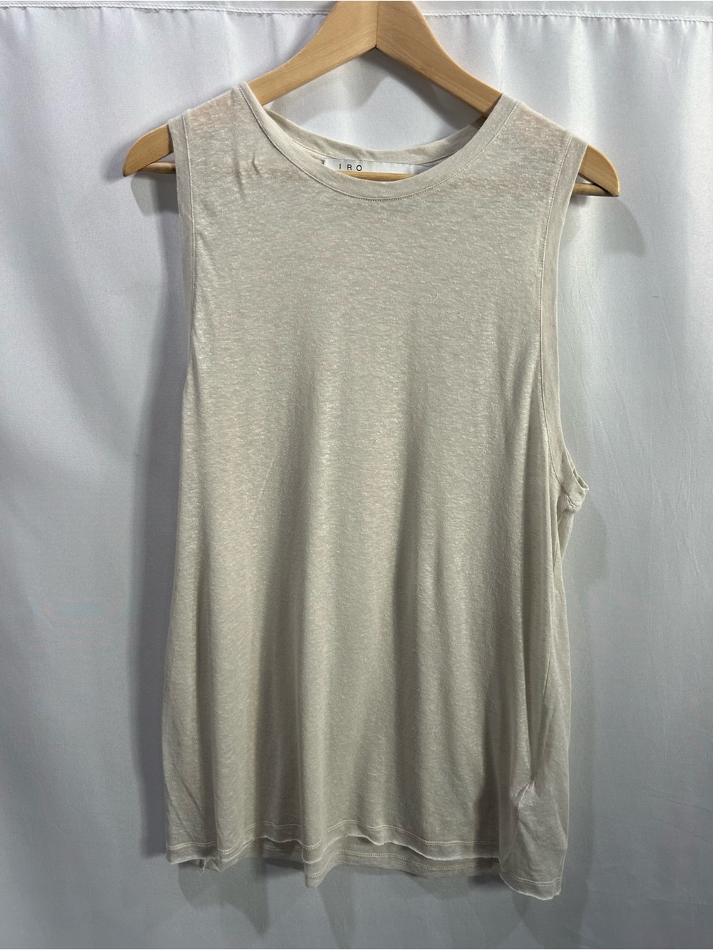 IRO Jennie Sleeveless Cream Cashmere Blend Muscle Tank Top EUC